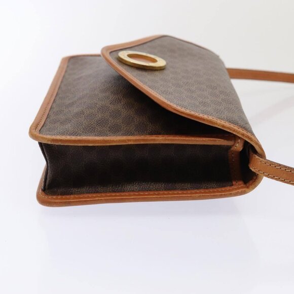 CELINE Macadam Canvas Shoulder Bag PVC Leather Brown Auth - Picture 3 of 15